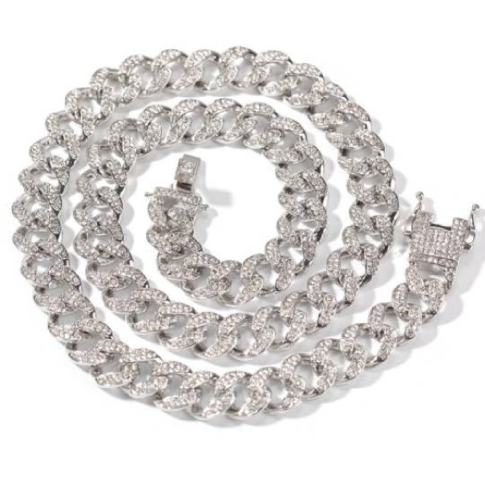 Imitation Cuban link chains and bracelet